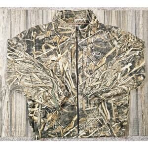 DRAKE WATERFOWL MST CAMO CAMP FLEECE FULL ZIP JACKET Mens 2XL Shadow grass Ducks